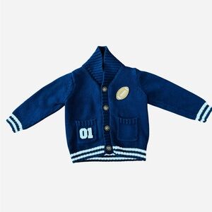 Gymboree Baby 100% cotton football button up cardigan Size 6-12 months